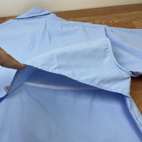 Columbia Bahama Short Sleeve Blue Shirt Men's Size XL Fishing Button Up Vented - Picture 9 of 9